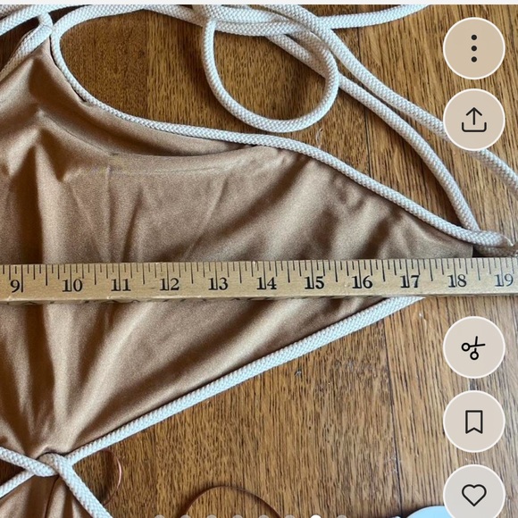 Sexy Tan Jumpsuit wide palazzo, halter rope tie, cutouts, 70s Disco festival NWT - Picture 8 of 10